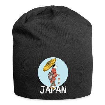 japan vintage retro geisha Kunst kimono manga cosp - Jersey-Beanie - Schwarz - Vorne