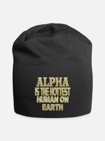 alpha - Jersey Beanie - black
