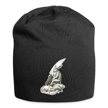 shirt motiv hase messer schädel bad rabbit solo - Jersey-Beanie - Schwarz - Vorne