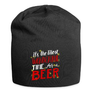 Beer Men Man Christmas Gift Beer X-Mas - Jersey Beanie - black - Front