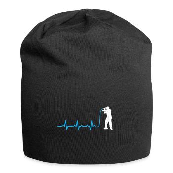 rap rythme cardiaque cadeau micro rythme cardiaque MC - Bonnet en jersey - noir - Devant