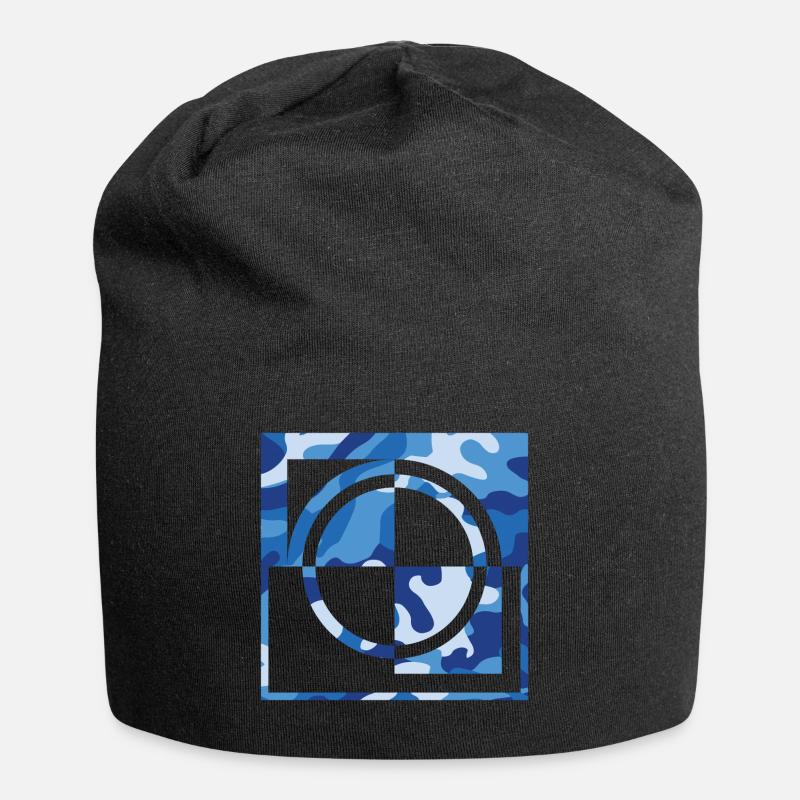 camouflage bleu - Bonnet en jersey - noir