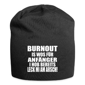 BURNOUT! LECK MI AM ARSCH - Jersey-Beanie - Schwarz - Vorne