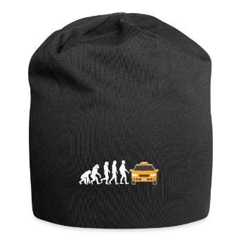 taxi driver evolution taxi driving car cab gift - Jersey Beanie - black - Front