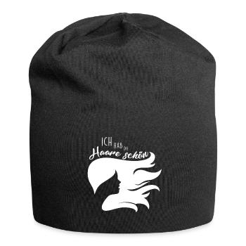 Ich habe die Haare schön - Haarmähne - Jersey-Beanie - Schwarz - Vorne