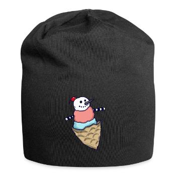 boule de glace bonhomme de neige - Bonnet en jersey - noir - Devant