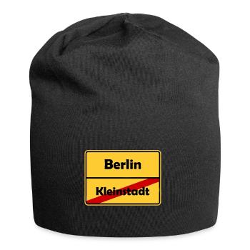 Umzug nach Berlin! Ortsschild Design. - Jersey-Beanie - Schwarz - Vorne
