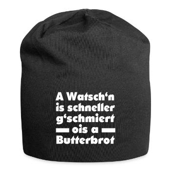 A WATSCHN IS SCHNELLER... - Jersey-Beanie - Schwarz - Vorne