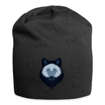 Weiblicher blauer Wolf - Jersey-Beanie - Schwarz - Vorne