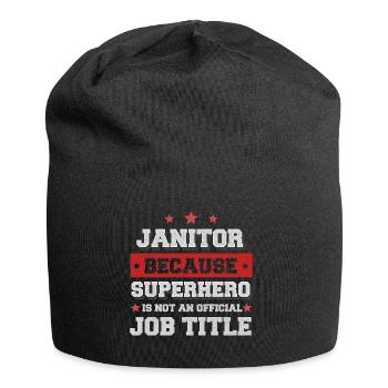 Janitor because Superhero is not a job - Jersey Beanie - black - Front