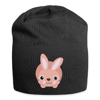süßes rosa Häschen - Jersey Beanie - black - Front