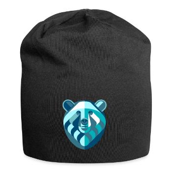 Bear abstract blue white - Jersey Beanie - black - Front