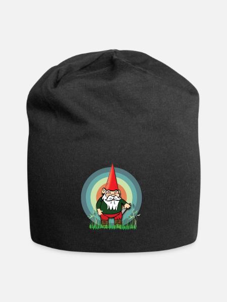 Wicked and Common Garden Gnome Gnome Dwarf - Jersey Beanie - black