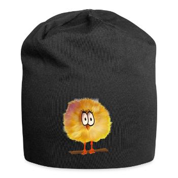 komischer Vogel - Jersey-Beanie - Schwarz - Vorne