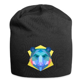 ours abstrait chemise ours, échange d'idées - Bonnet en jersey - noir - Devant