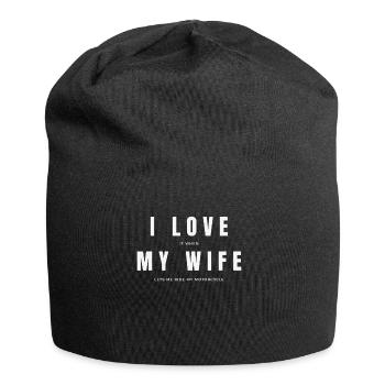 I LOVE MY WIFE - MOTOS - Bonnet en jersey - noir - Devant