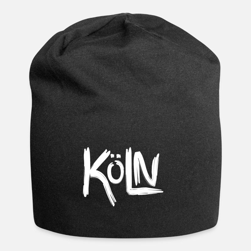 Köln Kölle oder Colonia, Stadt am Rhing mit Dom - Jersey-Beanie - Schwarz