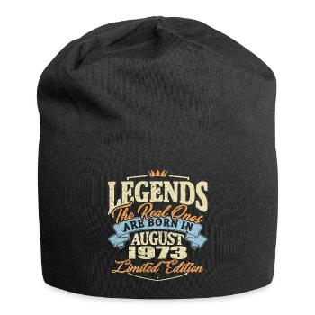 Echte Legenden werden im August 1973 geboren - Jersey-Beanie - Schwarz - Vorne