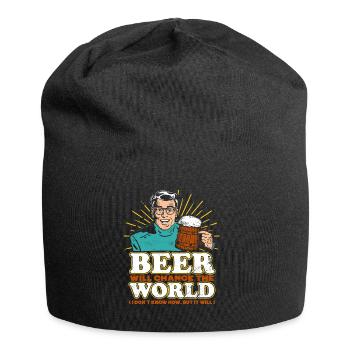 Funny Beer Will Change the World T-shirt - Jersey-Beanie - Schwarz - Vorne