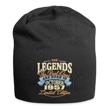 Real legends are born in october 1957 - Jersey Beanie - black - Front