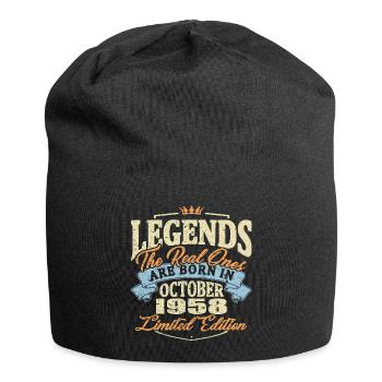 Real legends are born in october 1958 - Jersey Beanie - black - Front
