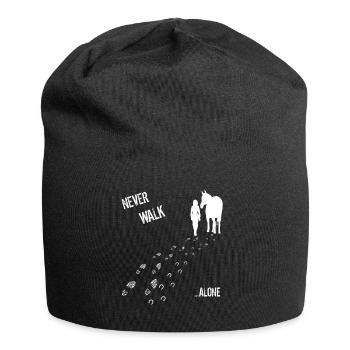 nerver walk alone femme & cheval - Bonnet en jersey - noir - Devant