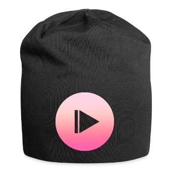 Design rose simple et simple - Bonnet en jersey - noir - Devant