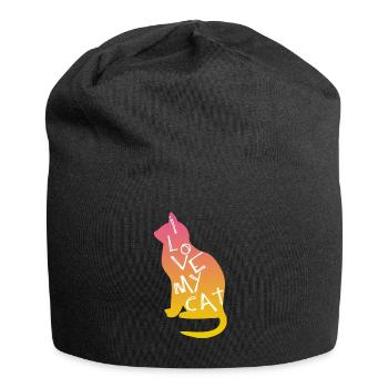 I love my cat - Jersey-Beanie - Schwarz - Vorne