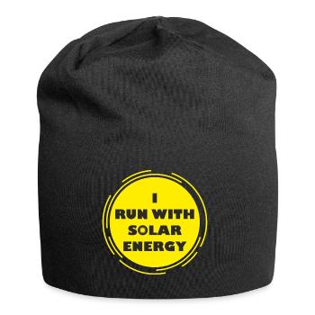 lustiges laufe mit Solarenergie-Design - Jersey-Beanie - Schwarz - Vorne