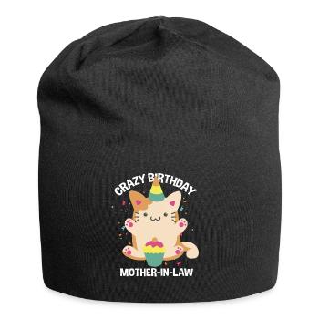 Funny Crazy Birthday Mother-In-Law - Jersey Beanie - black - Front
