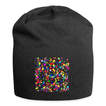 points colorés / confettis - Bonnet en jersey - noir - Devant