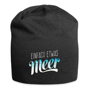 Cooles Meer Strand Sommer Sonne Urlaub Geschenk - Jersey-Beanie - Schwarz - Vorne