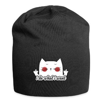 Funny Sassy Cat (faire ce que je veux) - Bonnet en jersey - noir - Devant