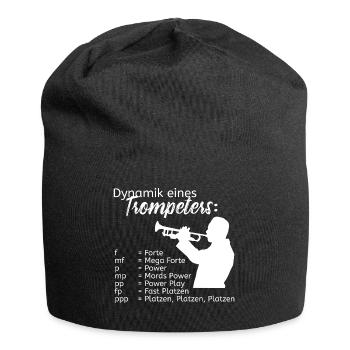 Dynamik eines Trompeters - Trompetenspieler Musik - Jersey-Beanie - Schwarz - Vorne