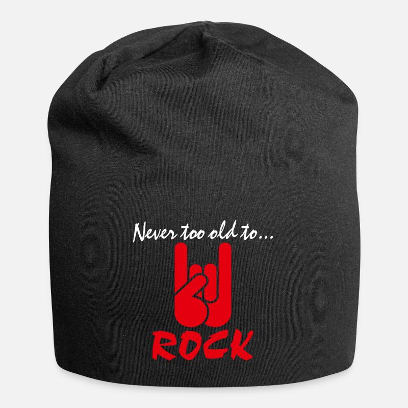 Never too old to Rock - Jersey-Beanie - Schwarz