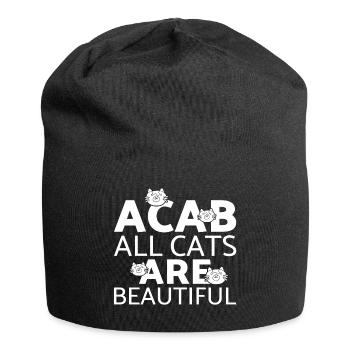 Chat chaton miaou chat domestique oeil de chat - Bonnet en jersey - noir - Devant