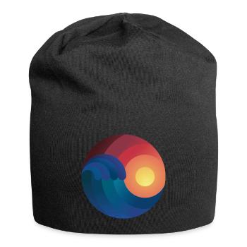 Surfer Ozean Wellenreiten Geschenk Welle shaka - Jersey-Beanie - Schwarz - Vorne