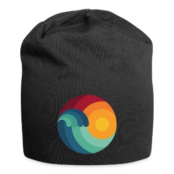 Surfer Ozean Wellenreiten Geschenk Welle shaka - Jersey-Beanie - Schwarz - Vorne