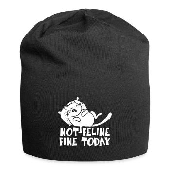 Katze Kätzchen Mietzekatze Haustier Krank Geschenk - Jersey-Beanie - Schwarz - Vorne