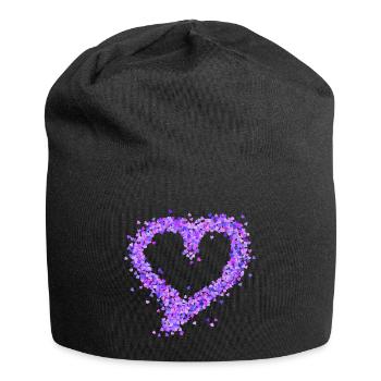 Heart purple - Jersey Beanie - black - Front