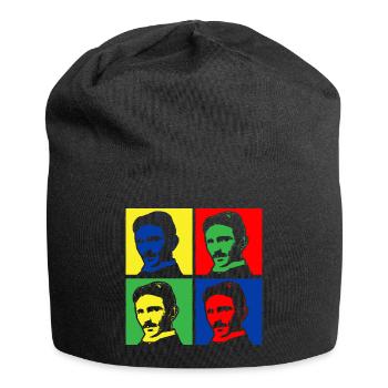 Pop Art Nikola Tesla - Jersey-Beanie - Schwarz - Vorne