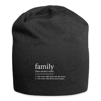 Familie - Jersey-Beanie - Schwarz - Vorne