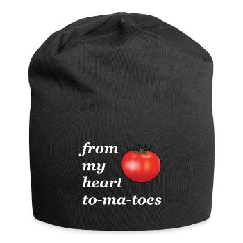 from my heart to ma toes pun - Jersey Beanie - black - Front