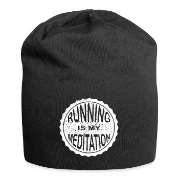 Runners Running Running is my meditation - Jersey Beanie - black - Front
