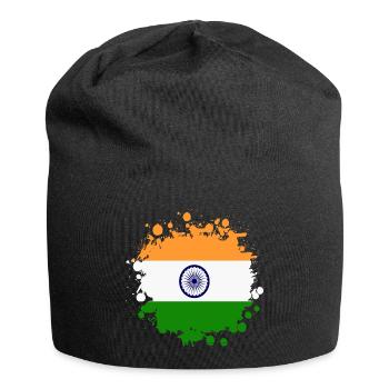 India stain blot/flag gift Asia - Jersey Beanie - black - Front