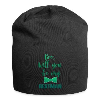 Frère du mariage marié, cadeau de mariage - Bonnet en jersey - noir - Devant