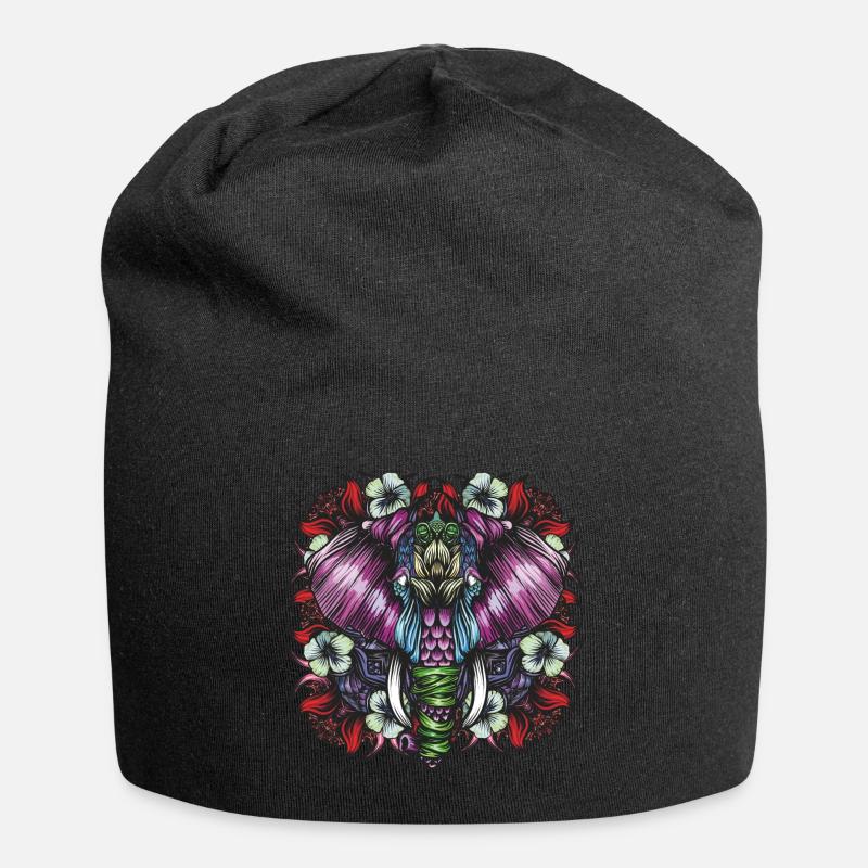 Éléphant rouge - Bonnet en jersey - noir