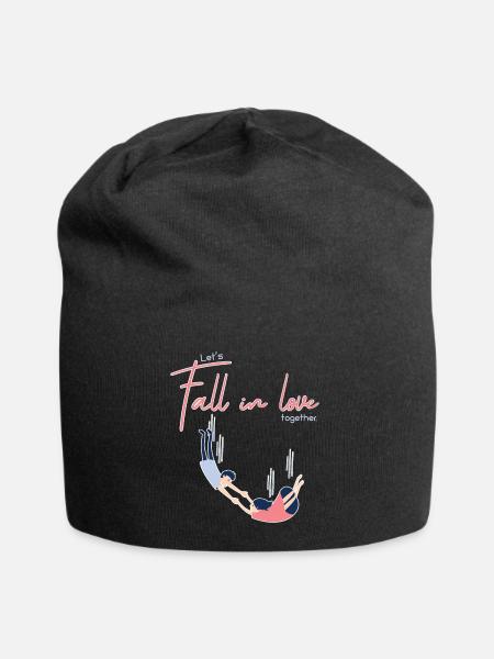 Liebe - Jersey-Beanie - Schwarz