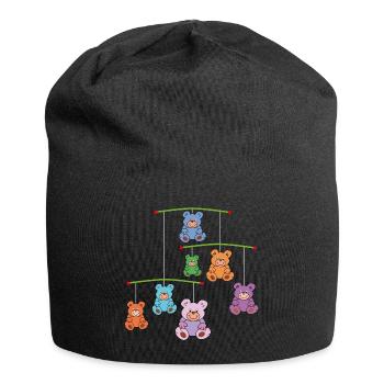 Mobilé avec des ours en peluche - Bonnet en jersey - noir - Devant