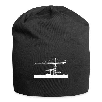Kran Baustelle - Jersey-Beanie - Schwarz - Vorne